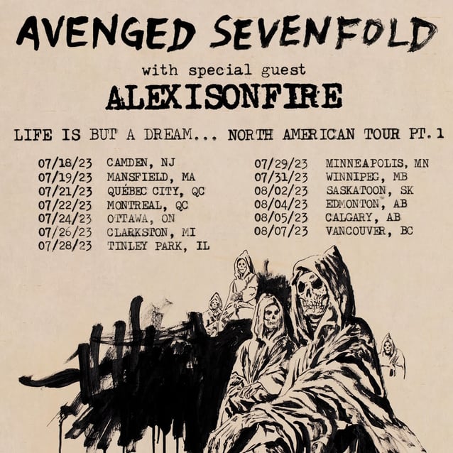 avenged sevenfold,avenged sevenfold tour,avenged sevenfold tour 2023,avenged sevenfold 2023 tour dates,avenged sevenfold new album,avenged sevenfold members, AVENGED SEVENFOLD Announce 2023 North American Tour Dates With FALLING IN REVERSE