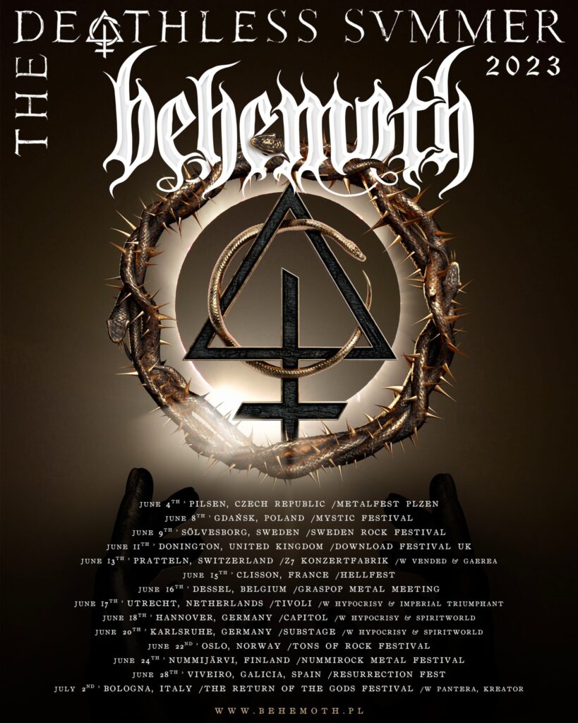 behemoth,behemoth band,behemoth tour,behemoth tour dates,behemoth 2023 tour dates,behemoth 2023 european tour dates,behemoth grom,behemoth grom album, BEHEMOTH Announce European Tour, Reissuing 1996 Album &#8216;Grom&#8217; With Bonus Tracks