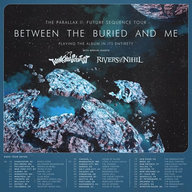 between the buried and me,between the buried and me tour,between the buried and me 2023 tour dates,between the buried and me tour dates,between the buried and me parallax tour dates,between the buried and me setlist,between the buried and me 2023, BETWEEN THE BURIED AND ME Announce ‘Parallax II’ Tour Dates