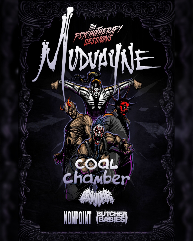 mudvayne,mudvayne live,mudvayne 2023 tour dates,mudvayne tour,mudvayne 2023 tour,mudvayne coal chamber,the psychotherapy sessions,the psychotherapy sessions mudvayne, MUDVAYNE Announce 2023 Tour Dates With COAL CHAMBER, GWAR, NONPOINT And More
