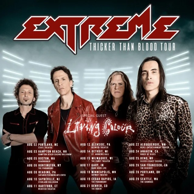 extreme,extreme tour,extreme new album,extreme band,extreme living colour tour,extreme 2023 tour,extreme 2023 band members,extreme living colour, EXTREME Release Two New Songs, Announce Tour Dates With LIVING COLOUR