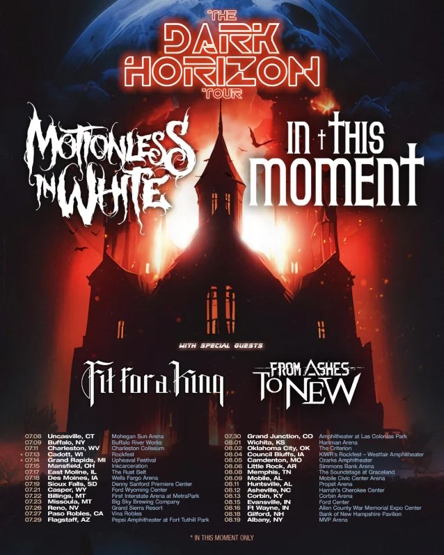 in this moment,motionless in white,in this moment motionless in white tour,in this moment tour dates,motionless in white tour dates,the dark horizon tour,dark horizon tour dates, MOTIONLESS IN WHITE And IN THIS MOMENT Announce ‘The Dark Horizon’ 2023 Tour Dates