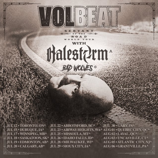 volbeat,volbeat tour,halestorm,volbeat halestorm tour,halestorm tour dates,volbeat tour dates,volbeat 2023 tour dates, VOLBEAT Announce ‘Servant Of The Road’ 2023 North American Tour Dates With HALESTORM