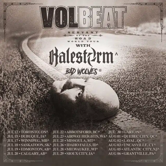 volbeat,volbeat tour,halestorm,volbeat halestorm tour,halestorm tour dates,volbeat tour dates,volbeat 2023 tour dates, VOLBEAT Announce &#8216;Servant Of The Road&#8217; 2023 North American Tour Dates With HALESTORM