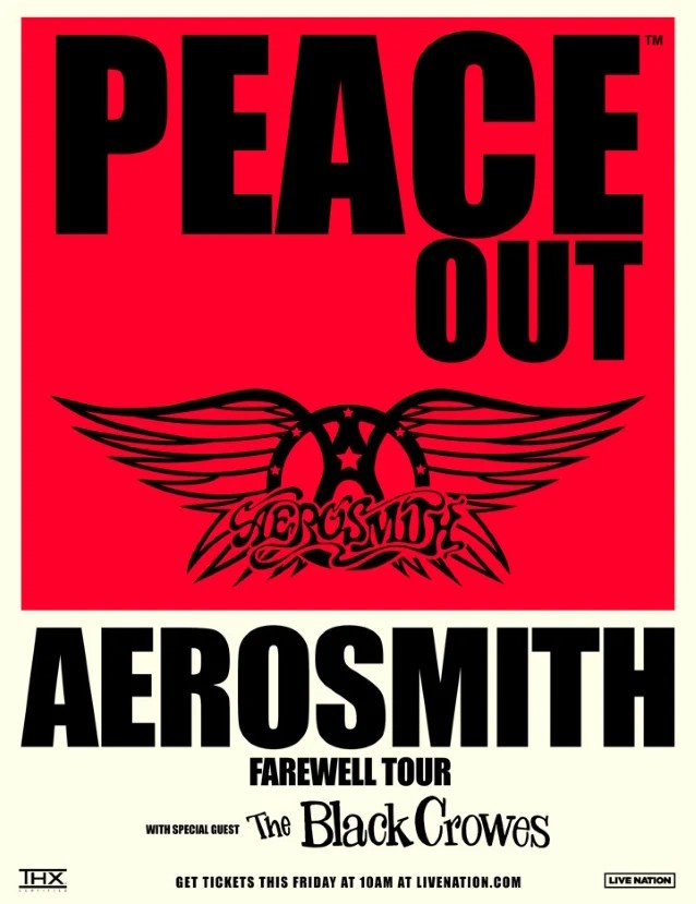aerosmith, AEROSMITH Announces 2023/24 &#8216;Peace Out&#8217; Farewell Tour With Special Guests THE BLACK CROWES