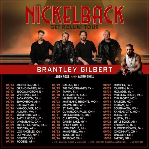 nickelback,nickelback tour,nickelback tour dates,nickelback 2023 tour dates,nickelback tour 2023,nickelback tickets,nickelback setlist, NICKELBACK Add 16 More Dates To 2023 ‘Get Rollin” Tour
