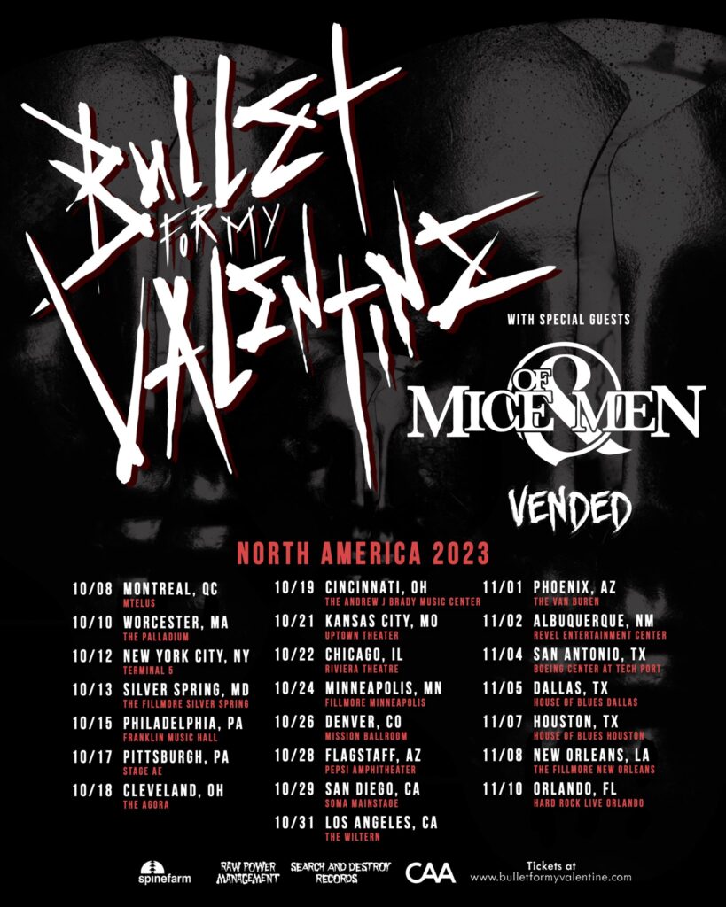 bullet for my valentine,bullet for my valentine tour,bullet for my valentine presale code,bullet for my valentine tour 2023,bullet for my valentine songs,bullet for my valentine setlist,bullet for my valentine members,bullet for my valentine 2023,bullet for my valentine presale,bullet for my valentine tour dates,bullet for my valentine 2023 tour dates, BULLET FOR MY VALENTINE Announce First North American Tour Dates In 5 Years