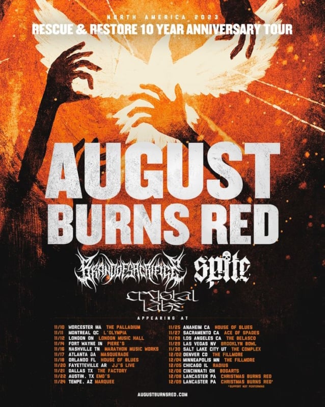 august burns red,august burns red tour,august burns red setlist,august burns red albums,august burns red songs,august burns red members,august burns red drummer,august burns red tour dates,august burns red 2023 tour dates,august burns red rescue and restore, AUGUST BURNS RED Announce &#8216;Rescue &#038; Restore&#8217; 10th-Anniversary Tour Dates