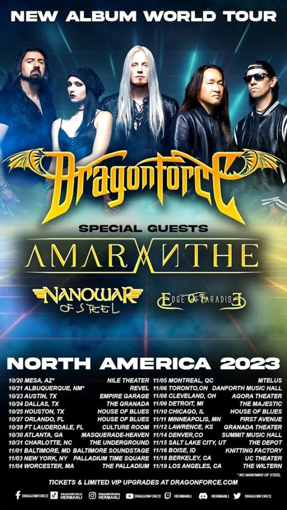 dragonforce,dragonforce tour,dragonforce tour 2023,dragonforce new album,dragonforce through the fire and flames,dragonforce songs,dragonforce guitarist,dragonforce tickets,dragonforce tour dates,dragonforce 2023 tour,dragonforce band,dragonforce guitar, DRAGONFORCE Announce Fall 2023 North American Tour Dates