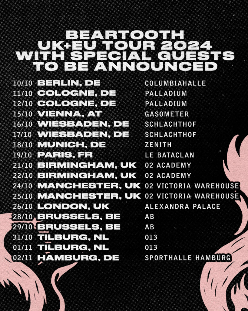 beartooth, BEARTOOTH Announce Fall 2024 European Tour Dates