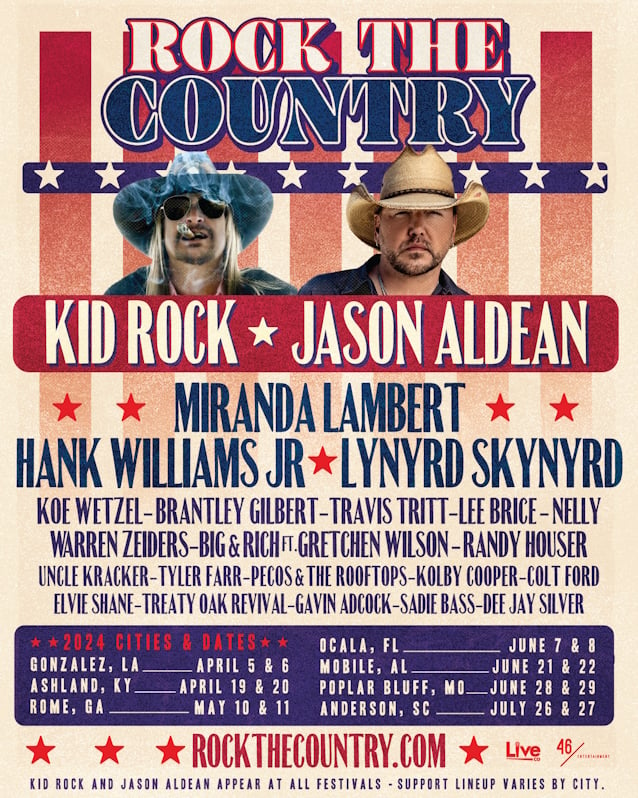 kid rock,rock the country,rock the country festival,kid rock rock the country,kid rock live,kid rock live 2024,kid rock tour 2024,kid rock tour,kid rock tour 2023,kid rock songs,see kid rock live,kid rock festival, KID ROCK Announced As Co-Headliner For &#8216;Rock The Country&#8217; Festivals
