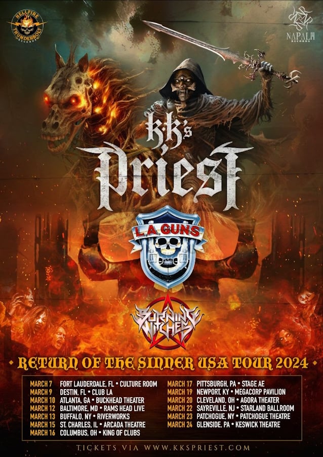 kk's priest,kks priest,kks priest tour,kk's priest tour,kk's priest tour 2024,kk's priest tour 2023,kk's priest tour 2023 usa,kk's priest tour 2024 usa,kk's priest tour 2024 tickets,kk downing,kk downing band,kk downing live,kks priest tour dates,kks priest live 2024, KK&#8217;S PRIEST Reveal Dates For First Leg Of 2024 USA Tour
