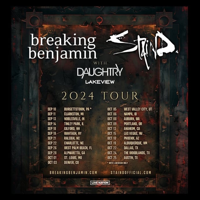 STAIND And BREAKING BENJAMIN Announce 2024 Tour Dates Loaded Radio