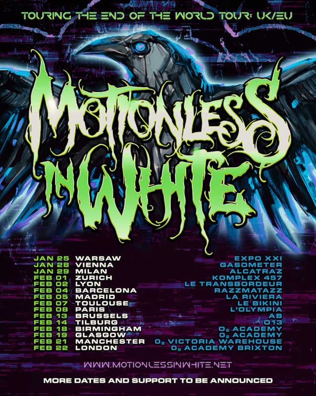 motionless in white,motionless in white tour,motionless in white band members,motionless in white tour 2024,motionless in white songs,motionless in white albums,chris motionless,motionless in white european tour,motionless in white european tour 2024,motionless in white european tour 2025,motionless in white tour dates,motionless in white bandcamp,motionless in white band members lead singer,motionless in white band members 2023,motionless in white band photo, MOTIONLESS IN WHITE Announces 2025 European Tour Dates